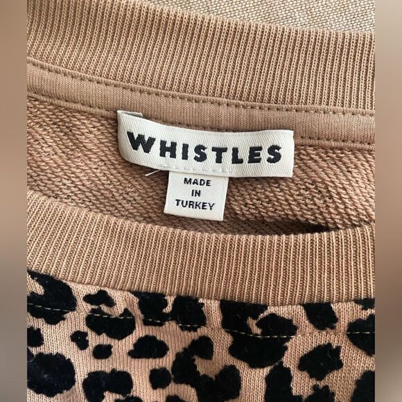 Whistles light brown sweatshirt with black spots in velvet size medium - Picture 2 of 8